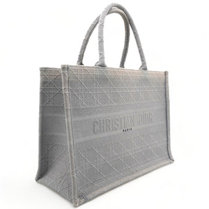 Medium Book Tote Cannage Embroidered Grey