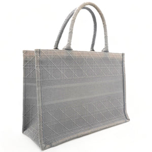 Medium Book Tote Cannage Embroidered Grey