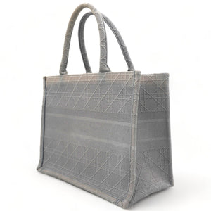 Medium Book Tote Cannage Embroidered Grey