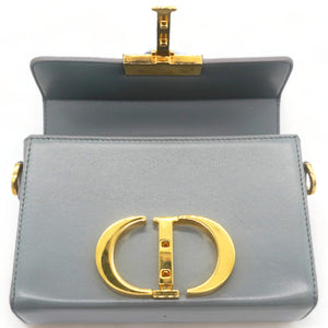 Box Calfskin 30 Montaigne Flap Bag Blue