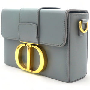 Box Calfskin 30 Montaigne Flap Bag Blue