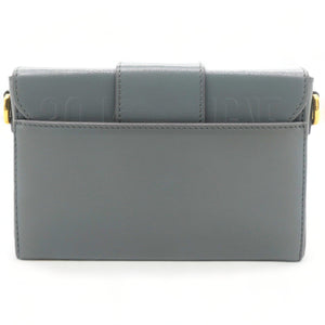 Box Calfskin 30 Montaigne Flap Bag Blue