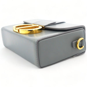 Box Calfskin 30 Montaigne Flap Bag Blue
