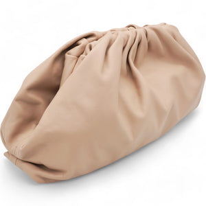 Smooth Butter Calf The Pouch Oversized Clutch Nude