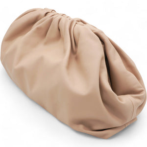 Smooth Butter Calf The Pouch Oversized Clutch Nude