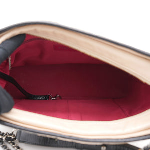 Aged Calfskin Quilted Medium Gabrielle Hobo Beige Black