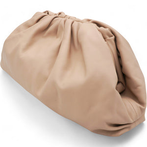 Smooth Butter Calf The Pouch Oversized Clutch Nude
