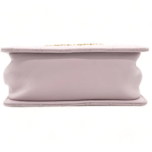 Calfskin Quilted Small CC Chain Accordion Tote Lilac Purple