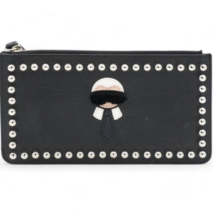 Black Karlito Leather Clutch Bag