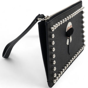 Black Karlito Leather Clutch Bag