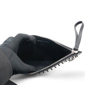 Black Karlito Leather Clutch Bag
