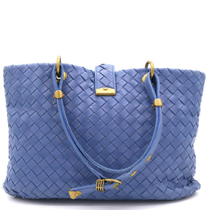 Blue Calf Leather Mini Capri Tote Bag