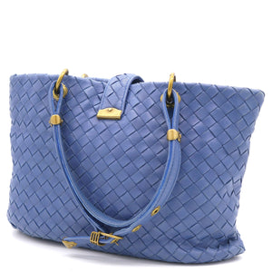 Blue Calf Leather Mini Capri Tote Bag