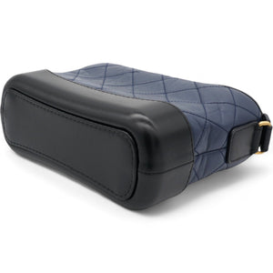 Aged Calfskin Quilted Small Gabrielle Hobo Navy Black