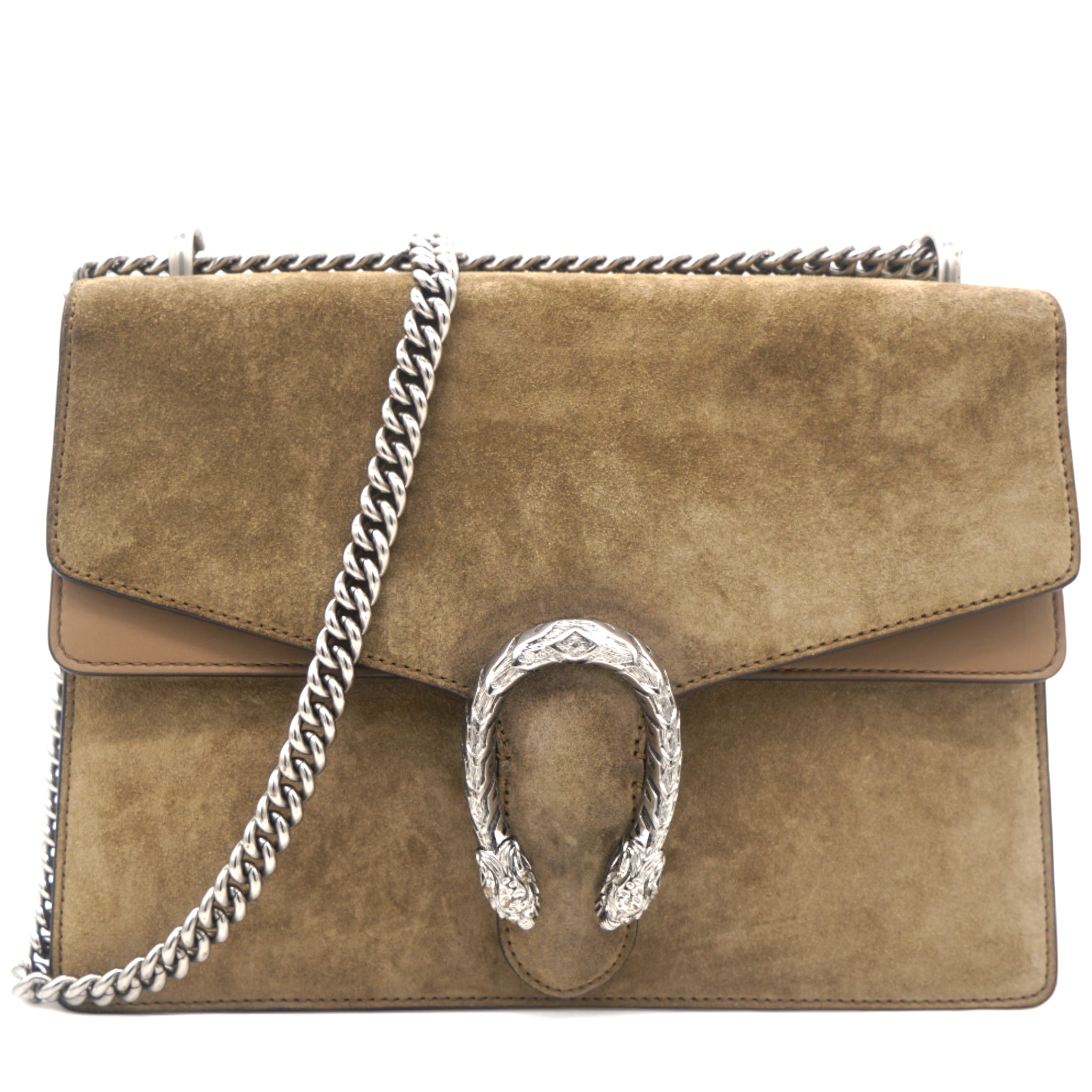 Beige Suede Large Dionysus Shoulder Bag