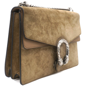 Beige Suede Large Dionysus Shoulder Bag