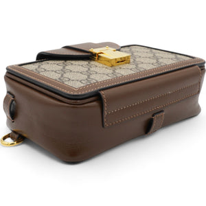 GG Supreme Monogram Mini Clasp Bag Beige Brown