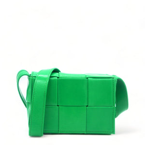 Lambskin Maxi Intrecciato Extra Mini Cassette Crossbody Bag Parakeet