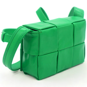 Lambskin Maxi Intrecciato Extra Mini Cassette Crossbody Bag Parakeet