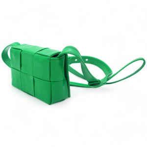 Lambskin Maxi Intrecciato Extra Mini Cassette Crossbody Bag Parakeet