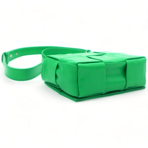 Lambskin Maxi Intrecciato Extra Mini Cassette Crossbody Bag Parakeet