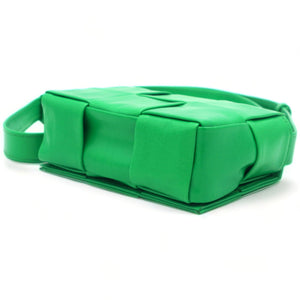 Lambskin Maxi Intrecciato Extra Mini Cassette Crossbody Bag Parakeet
