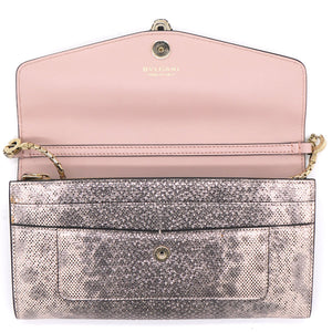 Pink/Gold Karung Serpenti Forever Clutch Bag