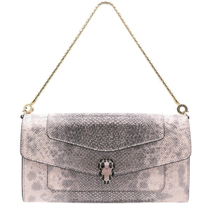 Pink/Gold Karung Serpenti Forever Clutch Bag