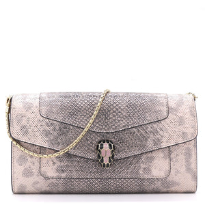 Pink/Gold Karung Serpenti Forever Clutch Bag