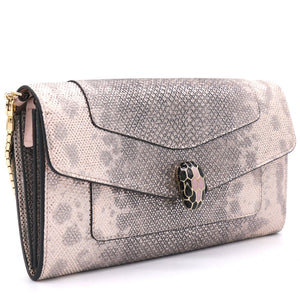 Pink/Gold Karung Serpenti Forever Clutch Bag