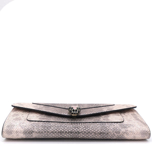Pink/Gold Karung Serpenti Forever Clutch Bag