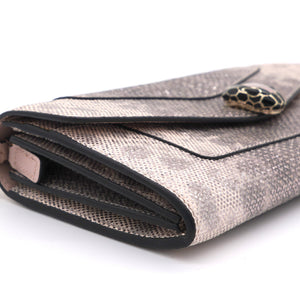Pink/Gold Karung Serpenti Forever Clutch Bag