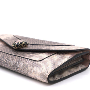 Pink/Gold Karung Serpenti Forever Clutch Bag