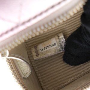 Gradient Metallic Gold and Pink Lambskin Clutch with Chain