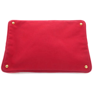 Denim Large Canapa Logo Tote Rosso