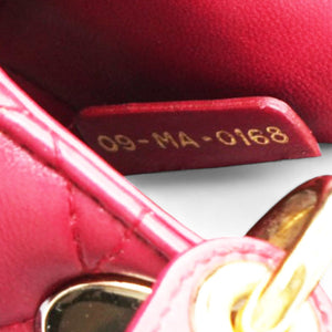 Lambskin Cannage Small Lucky Badges My Lady Dior Red