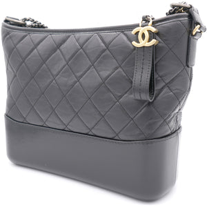 Black Quilted Leather Medium Gabrielle Hobo