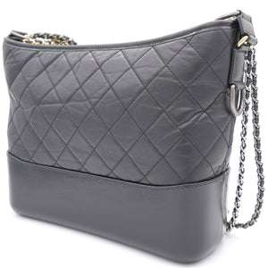 Black Quilted Leather Medium Gabrielle Hobo