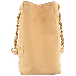 Caviar Quilted Grand Shopping Tote GST Beige Clair