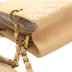 Caviar Quilted Grand Shopping Tote GST Beige Clair