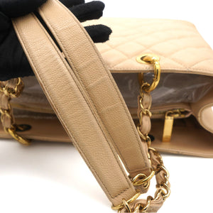 Caviar Quilted Grand Shopping Tote GST Beige Clair