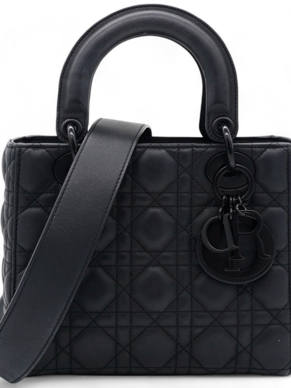 Ultra Matte Calfskin Cannage Small My ABCDior Lady Dior Black