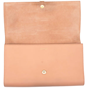 Light Pink Leather Ligne Y Clutch Bag