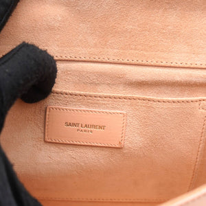 Light Pink Leather Ligne Y Clutch Bag