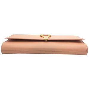 Light Pink Leather Ligne Y Clutch Bag