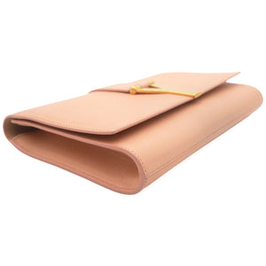 Light Pink Leather Ligne Y Clutch Bag