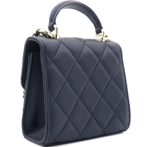 Lambskin Pearl Black Mini Handle Bag
