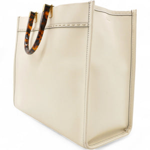Vitello King Plexiglass Logo Embossed Medium Fendi Sunshine Shopper Tote