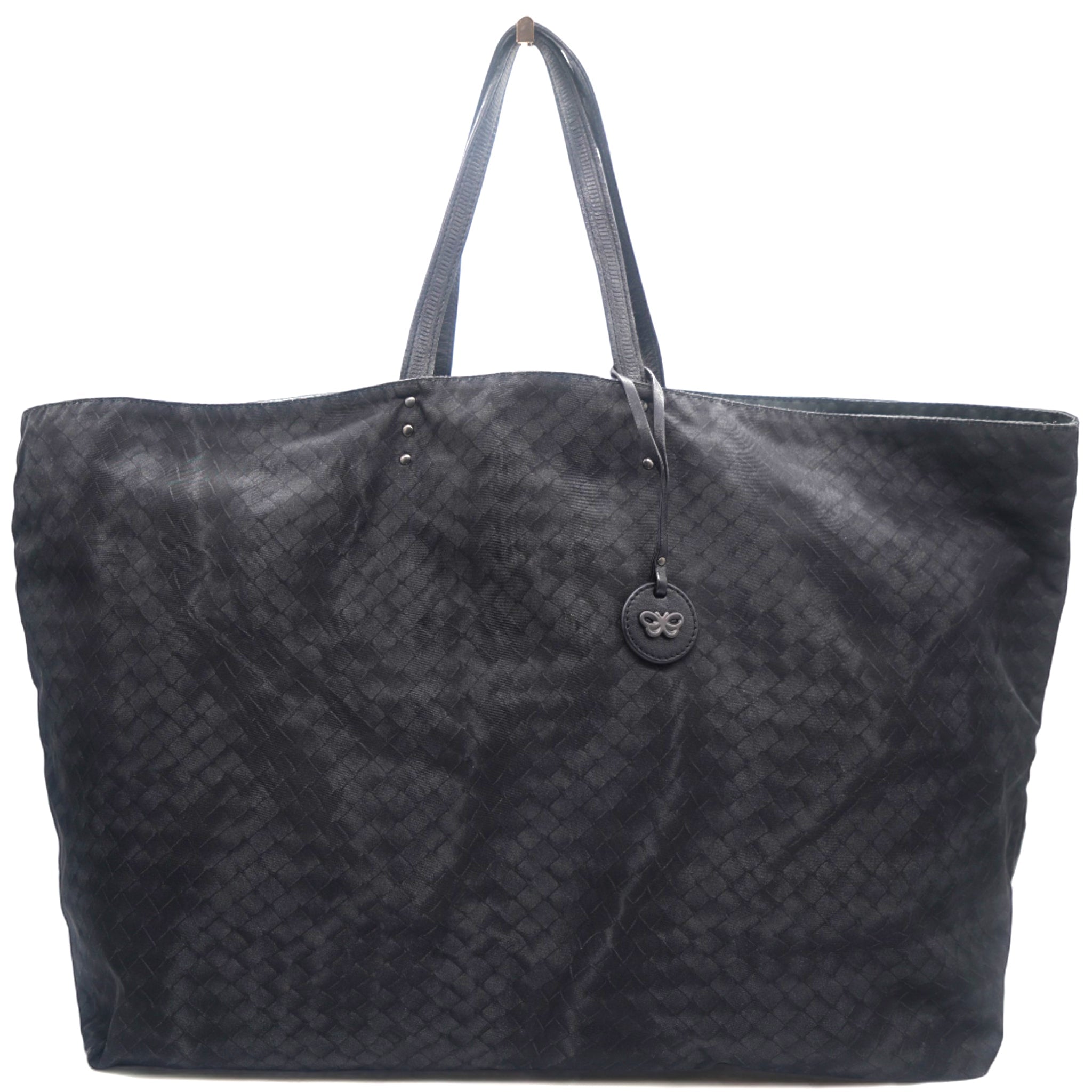 Black Intrecciolusion Nylon Tote Bag