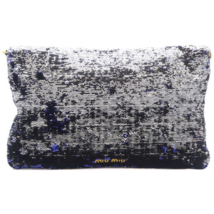 Silver Purple Sequins Clutch